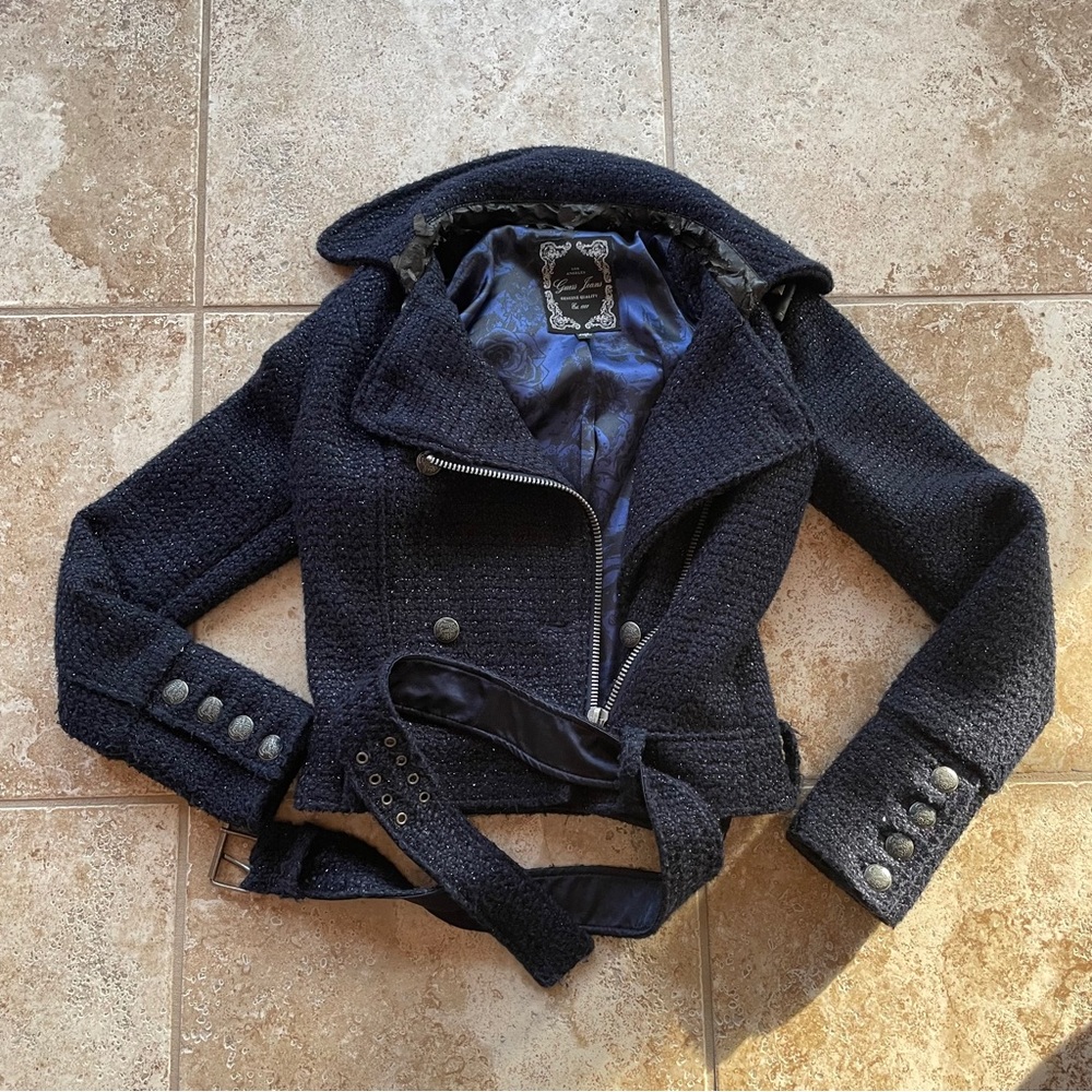 Vintage Guess Jeans Sparkly Navy Coat